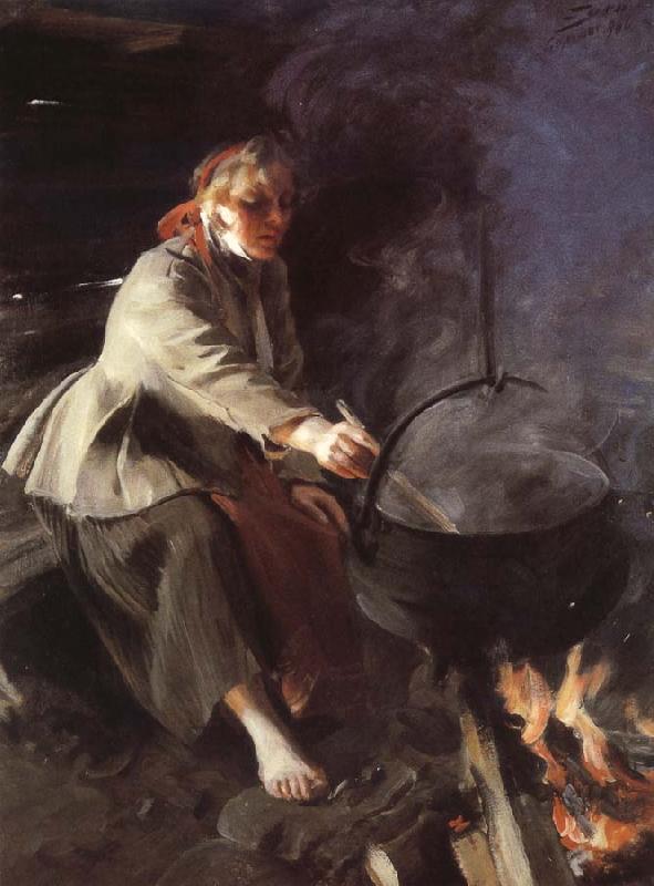 Anders Zorn In the Cookhouse oil painting picture